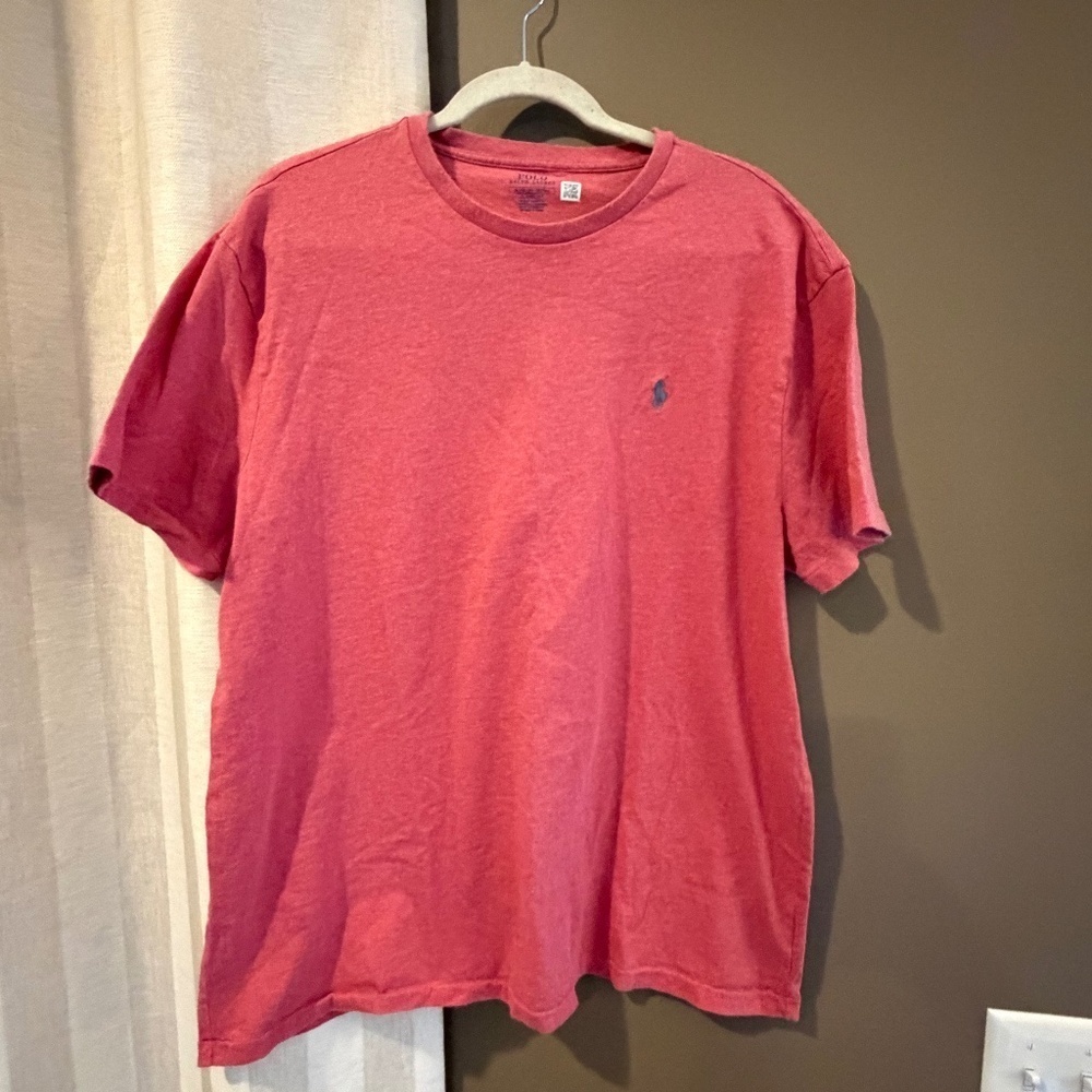 Polo Ralph Lauren Red/Pink Crew Neck T-shirt, Size XL